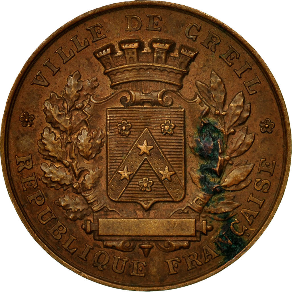 France, Médaille, Concours de Manoeuvre de Pompes à Incendie, Creil, 1887