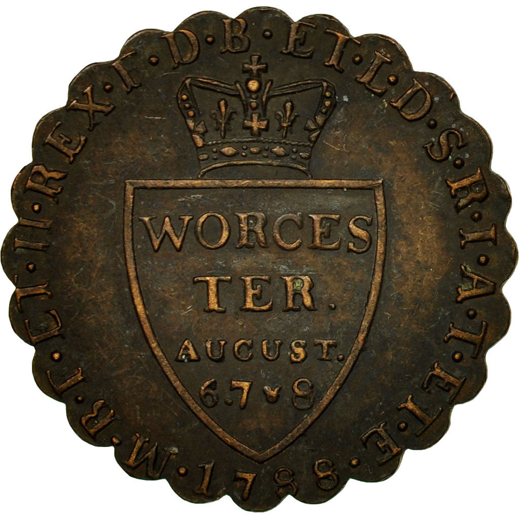 United Kingdom , Token, Georges III, Worcester, 1788, AU(50-53), Copper