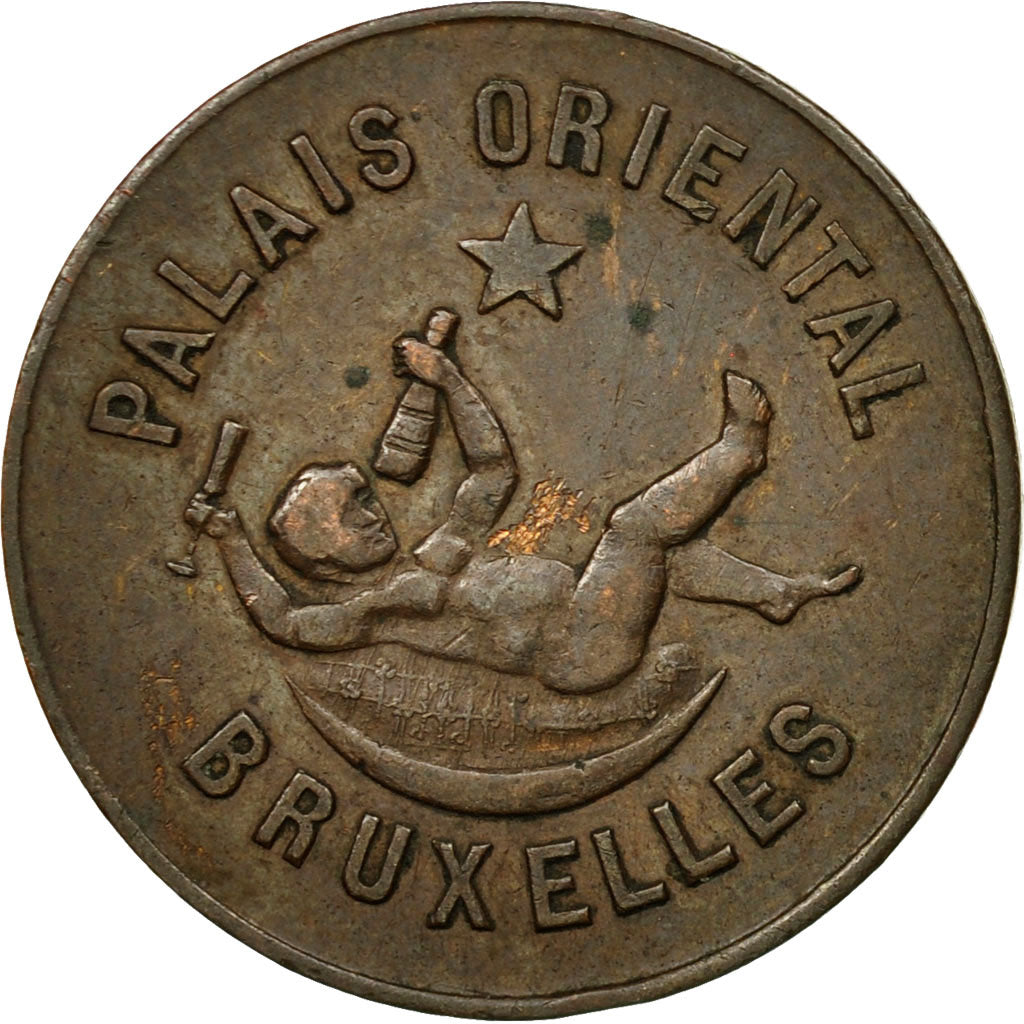 Belgium, Token, Maison Close, Palais Oriental, Bruxelles, AU(50-53), Bronze
