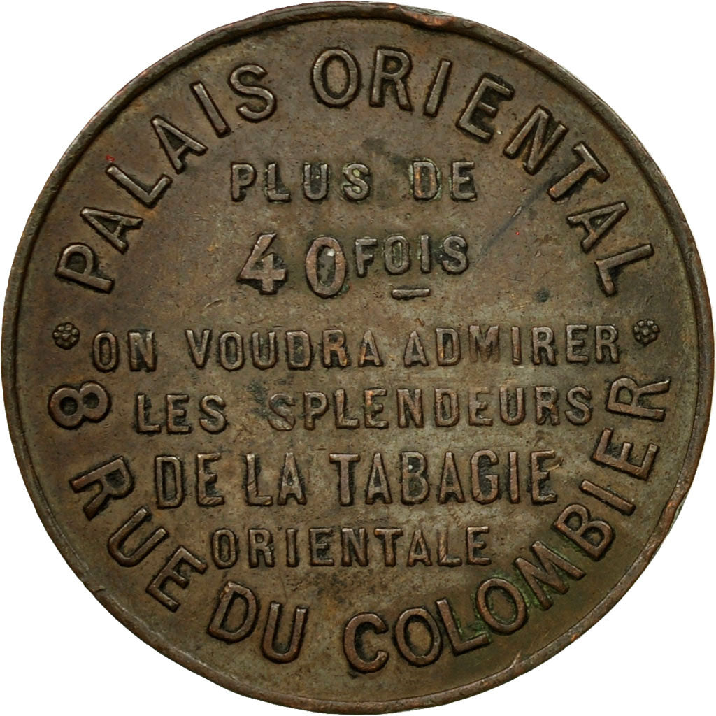 Belgium, Token, Maison Close, Palais Oriental, Bruxelles, AU(50-53), Bronze