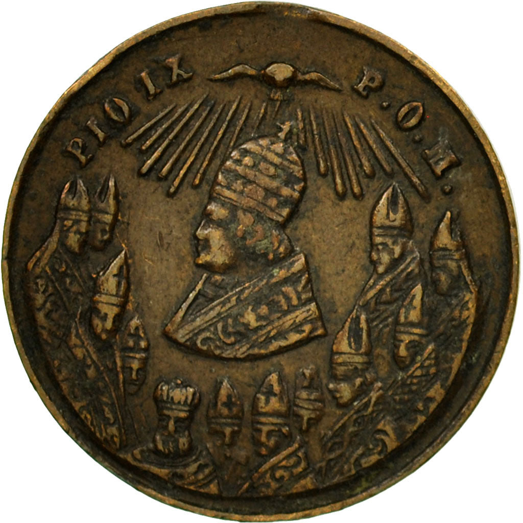 Vatican, Token, Pie IX, Concile Oecuménique de Rome, 1869, EF(40-45), Copper