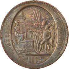 Moeda, França, Monneron, 5 Sols, 1790, Paris, EF(40-45), Bronze