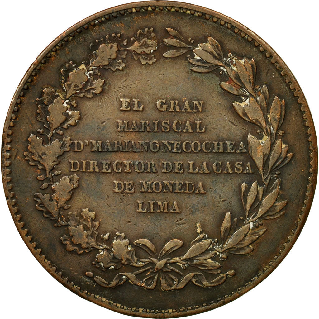 Peru, Medal, Mariano Necochea, Directeur de la Maison des Monnaies, 1837