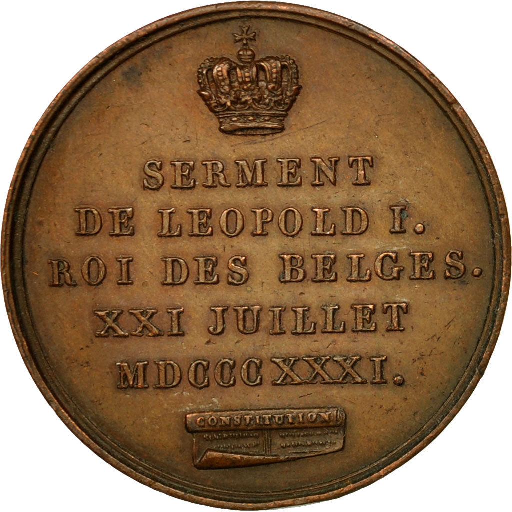 Belgique, Jeton, Serment de Léopold Ier, 1831, SUP, Cuivre