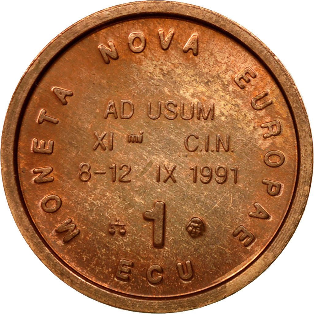Francia, Token, Ecu Moneta Nova Europae, 1991, SPL+, Rame