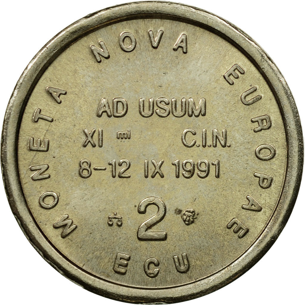 Francia, Token, 2 Ecu Moneta Nova Europae, 1991, SPL+, Rame-nichel
