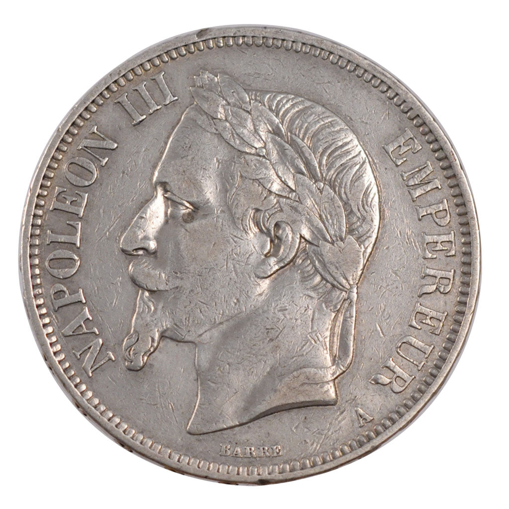 Francia, Napoleon III, Napoléon III, 5 Francs, 1866, Paris, BB+, Argento, KM...