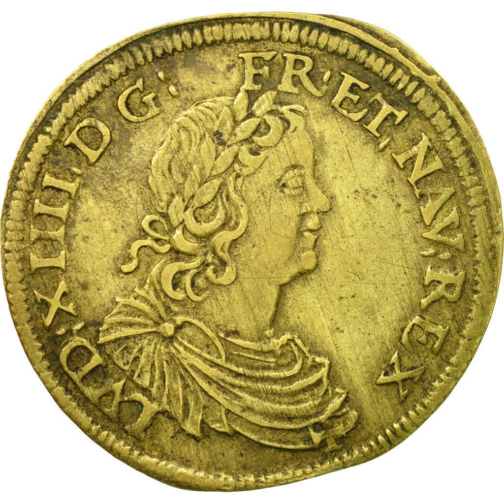 France, Token, Louis XIV, Nuremberg, AU(50-53), Brass