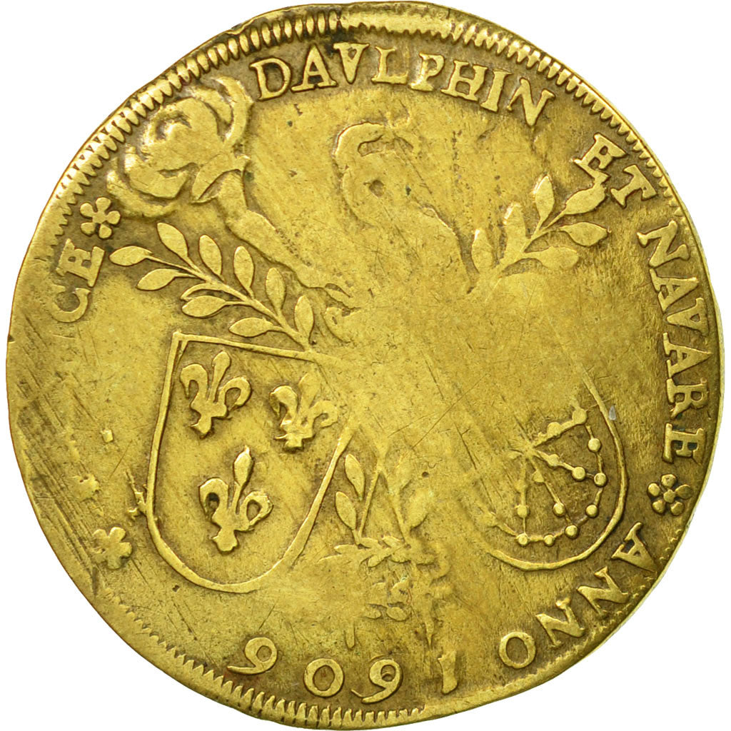 France, Token, Henri IV, Nuremberg, 1606, Hans Krauwinckel, AU(50-53), Brass