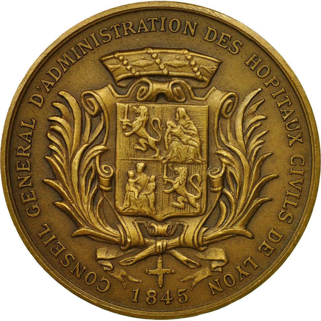 France, Médaille, Hôpitaux Civils de Lyon, Childebert, Schmitt, SPL, Bronze