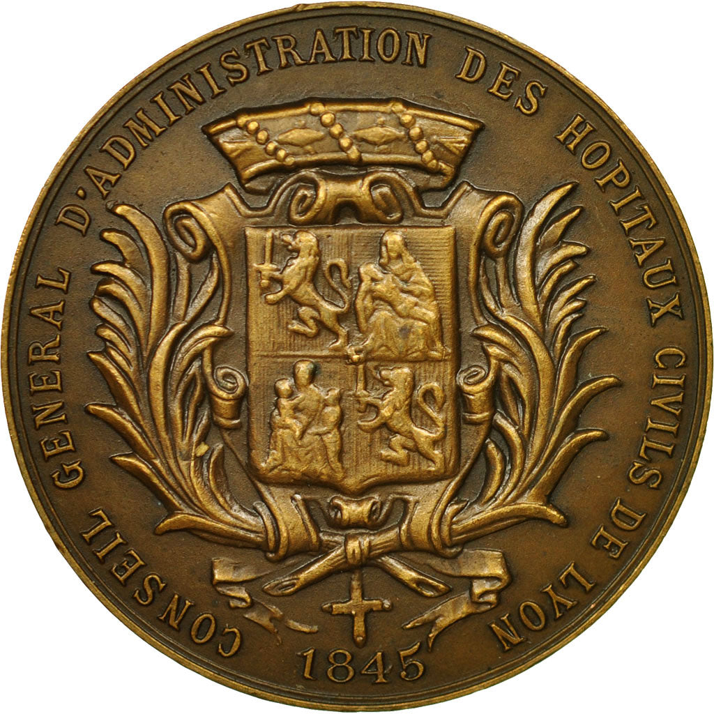 Francia, medaglia, Hôpitaux Civils de Lyon, Childebert, Schmitt, SPL, Bronzo
