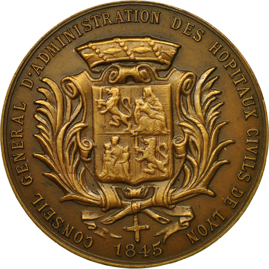 Frankreich, Medaille, Hôpitaux Civils de Lyon, Childebert, Schmitt, UNZ, Bronze
