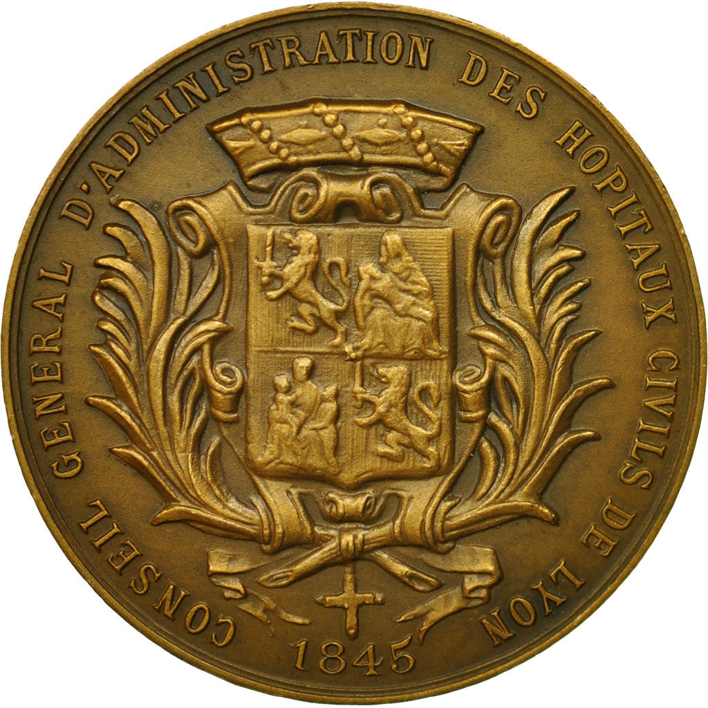 Frankreich, Medaille, Hôpitaux Civils de Lyon, Childebert, Schmitt, UNZ, Bronze