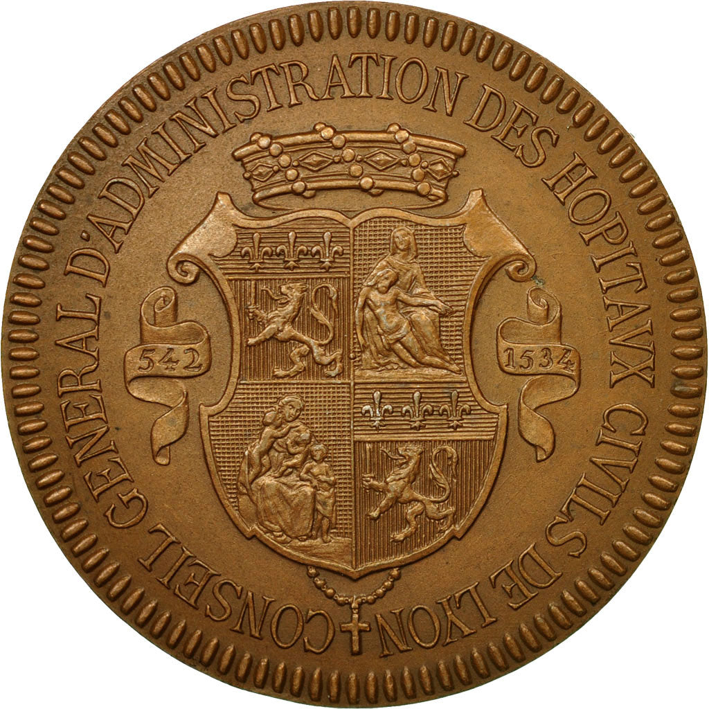 Frankreich, Medaille, Hôpitaux Civils de Lyon, Childebert, Dantzell, VZ, Bronze