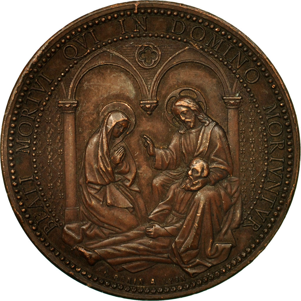 France, Medal, Religion, Mort de Marguerite Adrienne, 1867, Penin, AU(50-53)