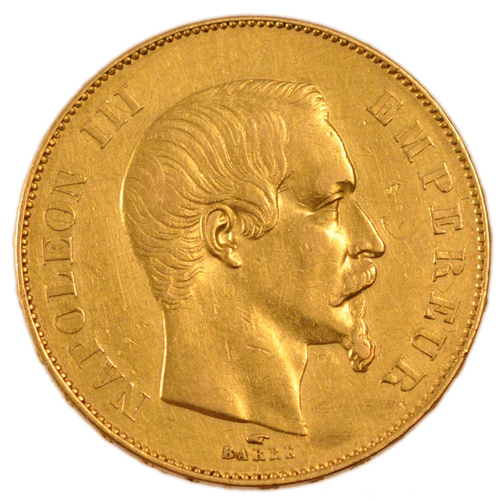 FRANCE, Napoléon III, 50 Francs, 1856, Paris, KM #785.1, AU(50-53), Gold, Gadour
