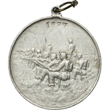 Francia, medaglia, Tir Militaire, Colombier, 1897, Huguenin, BB, Alluminio