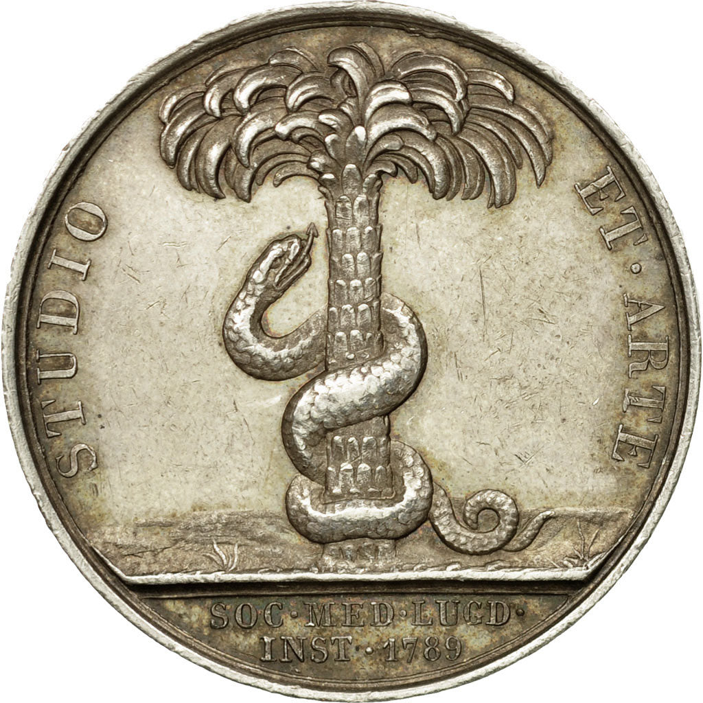 France, Medal, Médecine, Hippocrate, Barre, AU(55-58), Silver