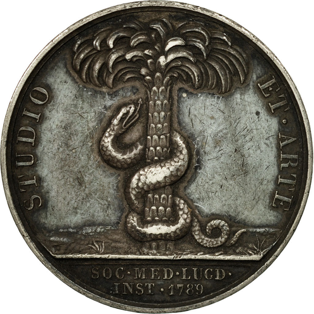 Frankrijk, Medaille, Médecine, Hippocrate, Lyon, Barre, PR, Zilver