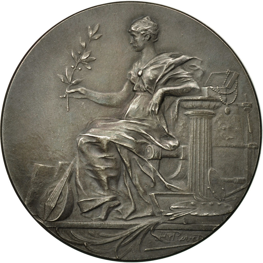 France, Medal, Musique, Le Luth Français, Rivet, MS(63), Silvered bronze