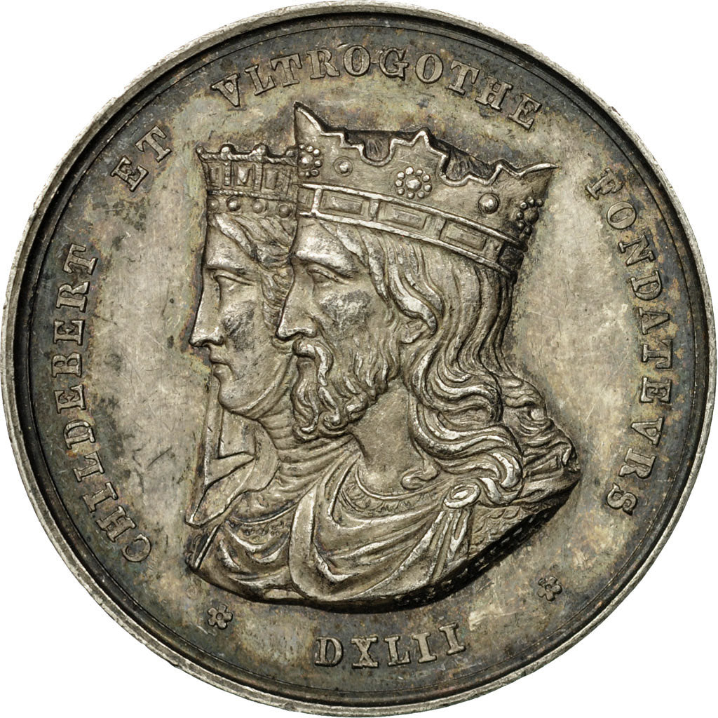 France, Medal, Hôpitaux Civils de Lyon, Childebert, AU(55-58), Silver