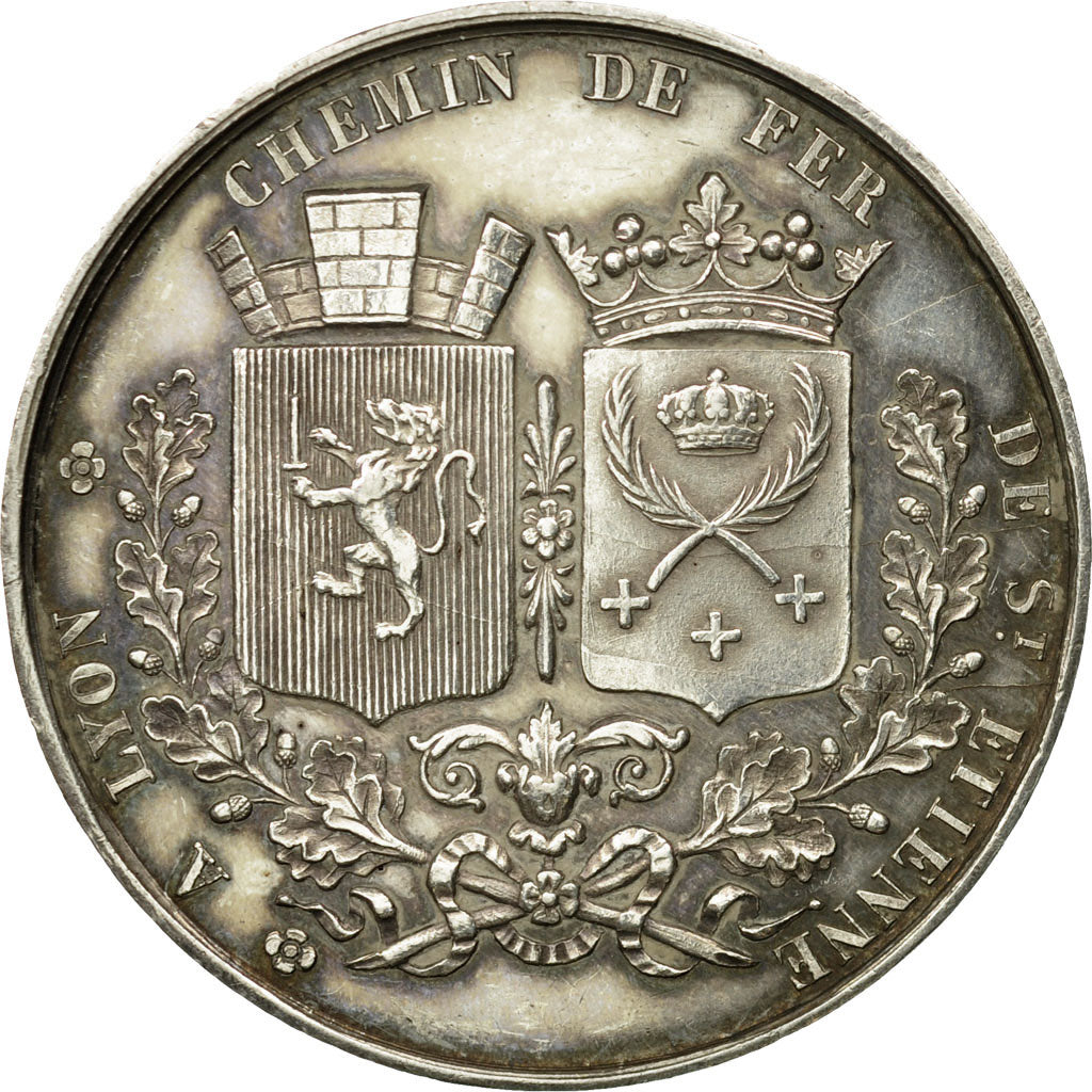 France, Medal, Chemin de Fer de Saint-Etienne à Lyon, 1826, Tiolier, MS(60-62)