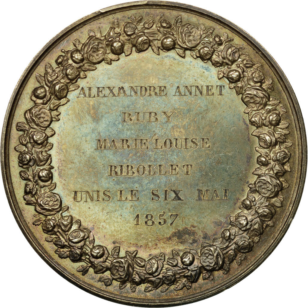 France, Medal, Mariage, Religion, 1857, Petit, MS(60-62), Vermeil