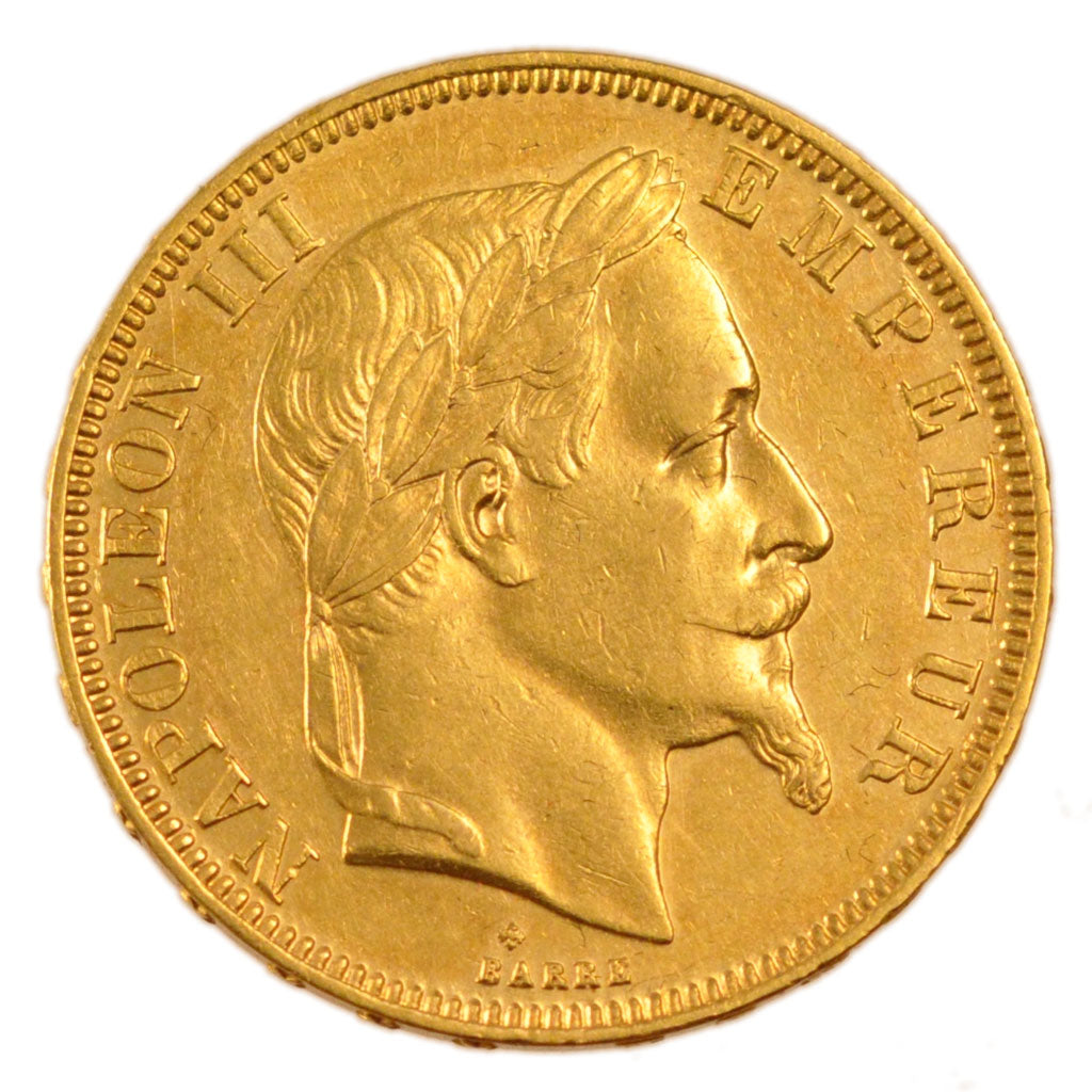 FRANCE, Napoléon III, 50 Francs, 1862, Strasbourg, KM #804.2, AU(55-58), Gold, G