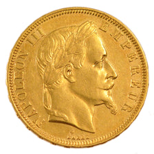 FRANCE, Napoléon III, 50 Francs, 1862, Strasbourg, KM #804.2, AU(55-58), Gold, G
