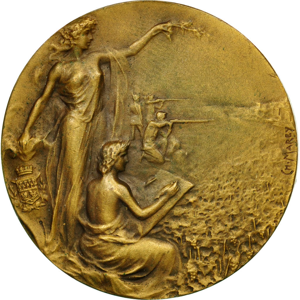 France, Medal, Société de Tir de Reims, Marey, AU(55-58), Bronze