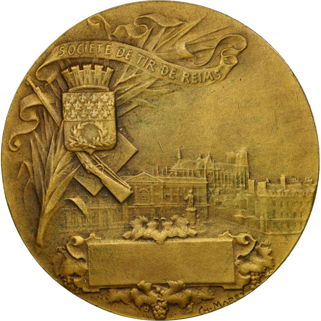 France, Medal, Société de Tir de Reims, Marey, AU(55-58), Bronze