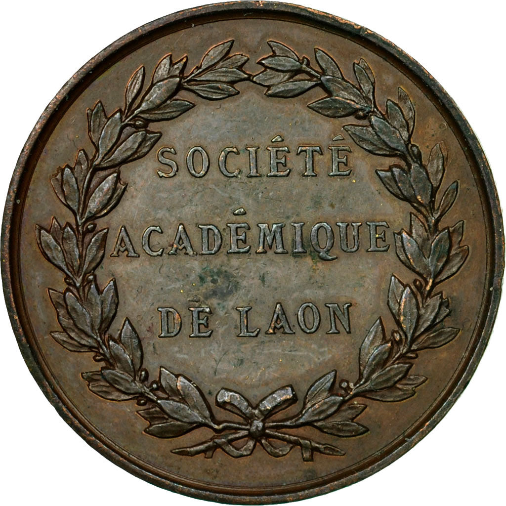France, Medal, Société Académique de Laon, AU(55-58), Copper