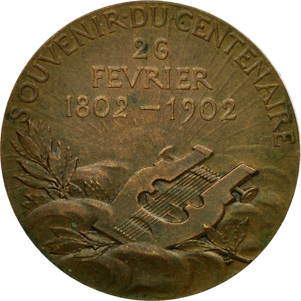 France, Médaille, Victor Hugo, 1902, Chaplain, TTB+, Bronze
