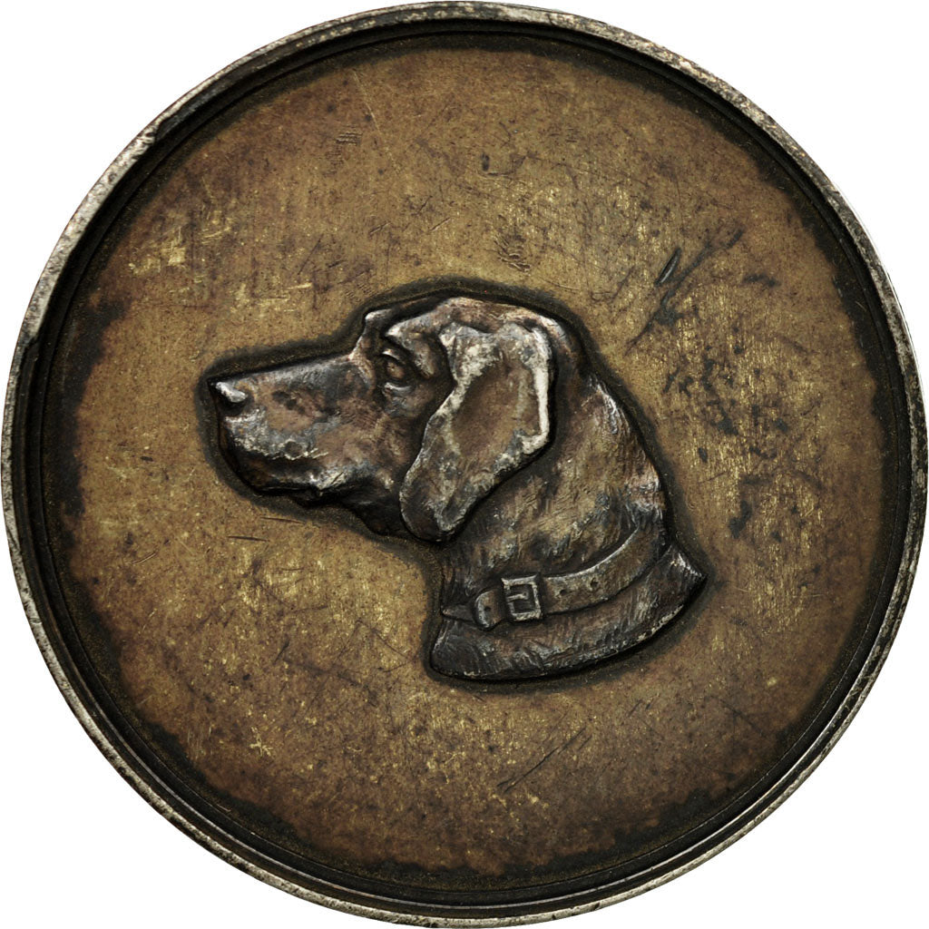France, Médaille, Exposition Canine, Marseille, 1887, Bescher, TTB+, Vermeil