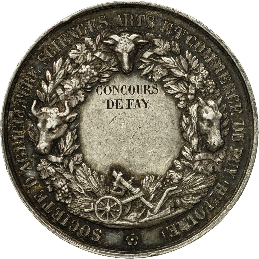 Francia, medalla, Société d'Agriculture du Puy, Haute-Loire, De Longueil
