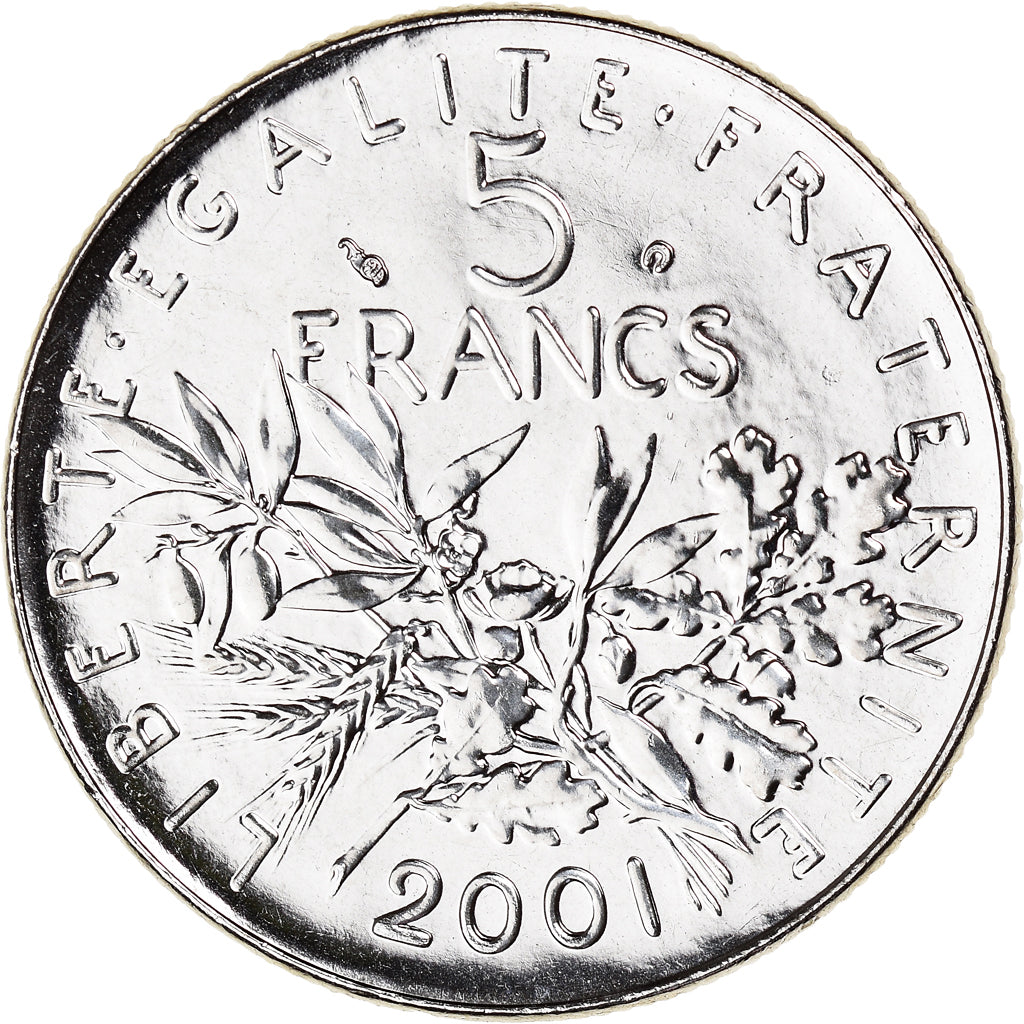 Moneda, Francia, Semeuse, 5 Francs, 2001, Paris, BU, FDC, Níquel recubierto de