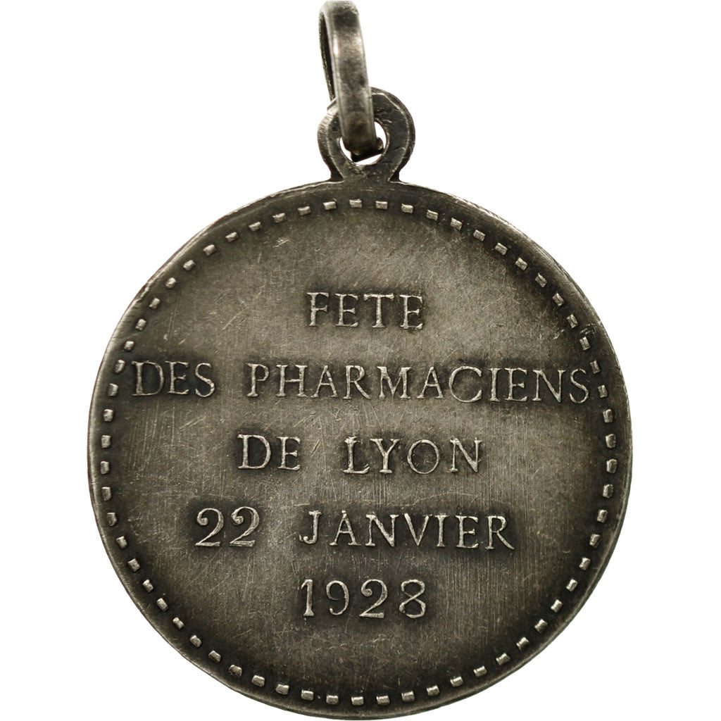 France, Medal, Fête des Pharmaciens de Lyon, 1923, Poncet, AU(50-53), Silvered