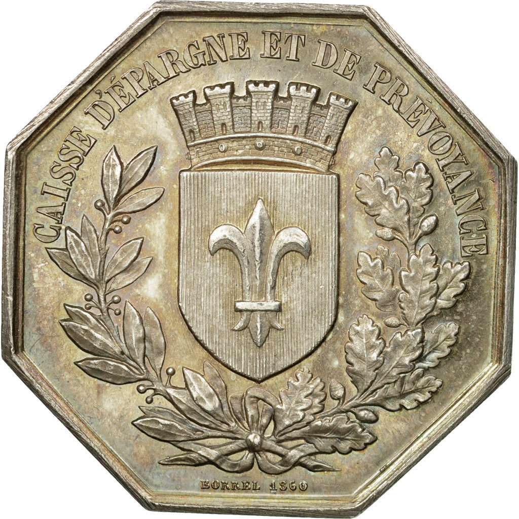 France, Token, Caisse d'épargne et de prévoyance de Lille, 1860, Borrel
