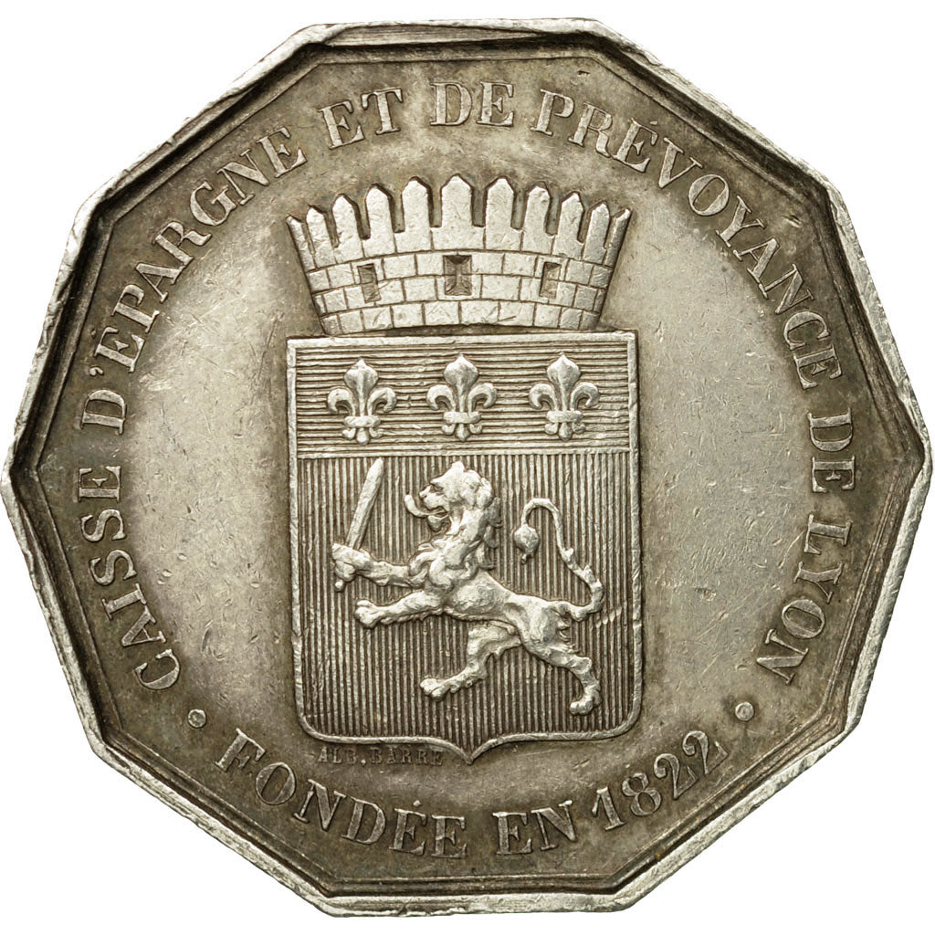 France, Token, Caisse d'Epargne et de Prévoyance de Lyon, 1822, Barre