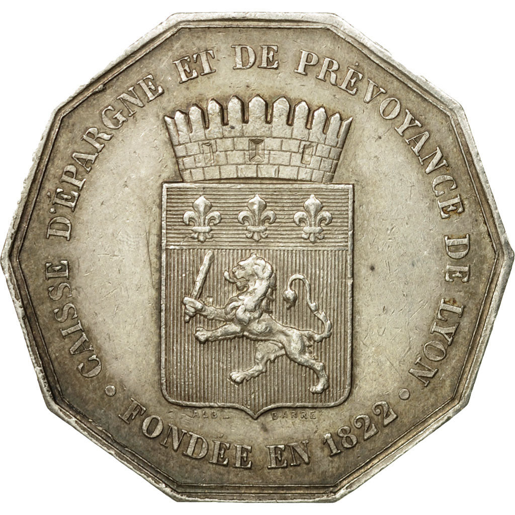 Frankreich, Token, Caisse d'Epargne et de Prévoyance de Lyon, 1822, Barre, VZ