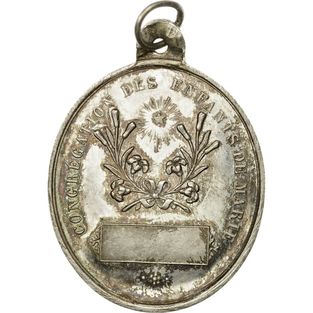 France, Medal, Religion, Congrégation des Enfants de Marie, AU(50-53), Silver