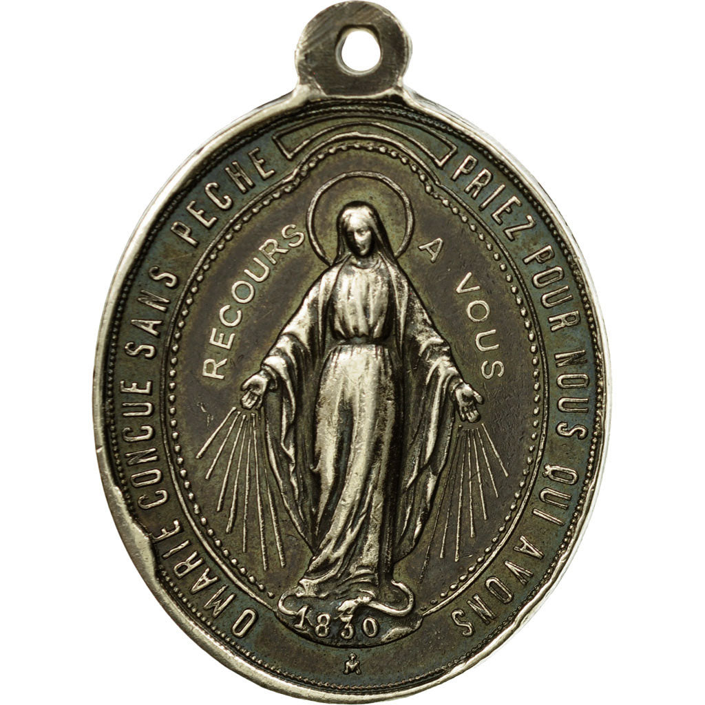 France, Medal, Saint François d'Assise, 1830, MS(60-62), Silvered bronze