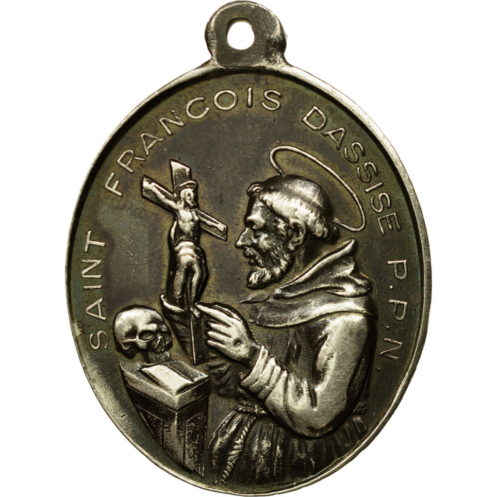 France, Medal, Saint François d'Assise, 1830, MS(60-62), Silvered bronze