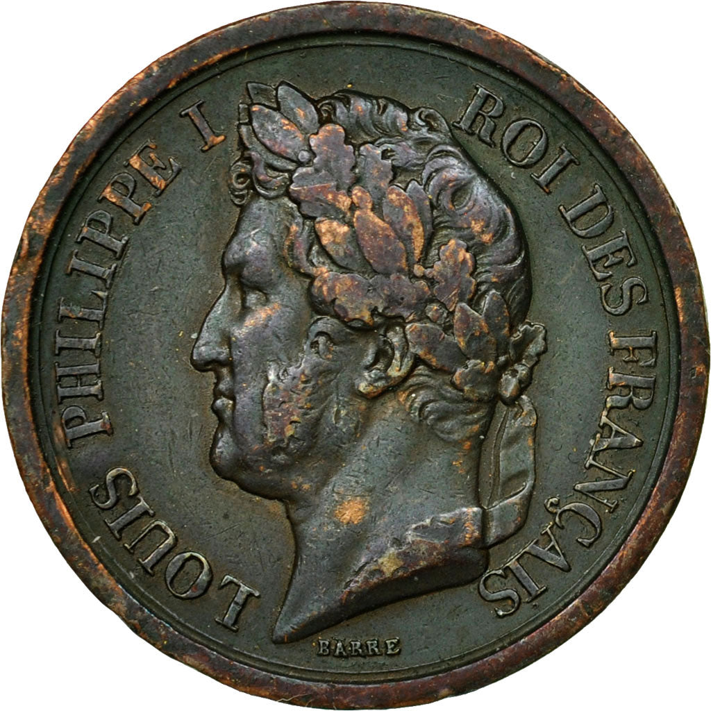France, Token, Villes et Noblesse, Duc d'Orléans, Ille de France, 1842, Barre
