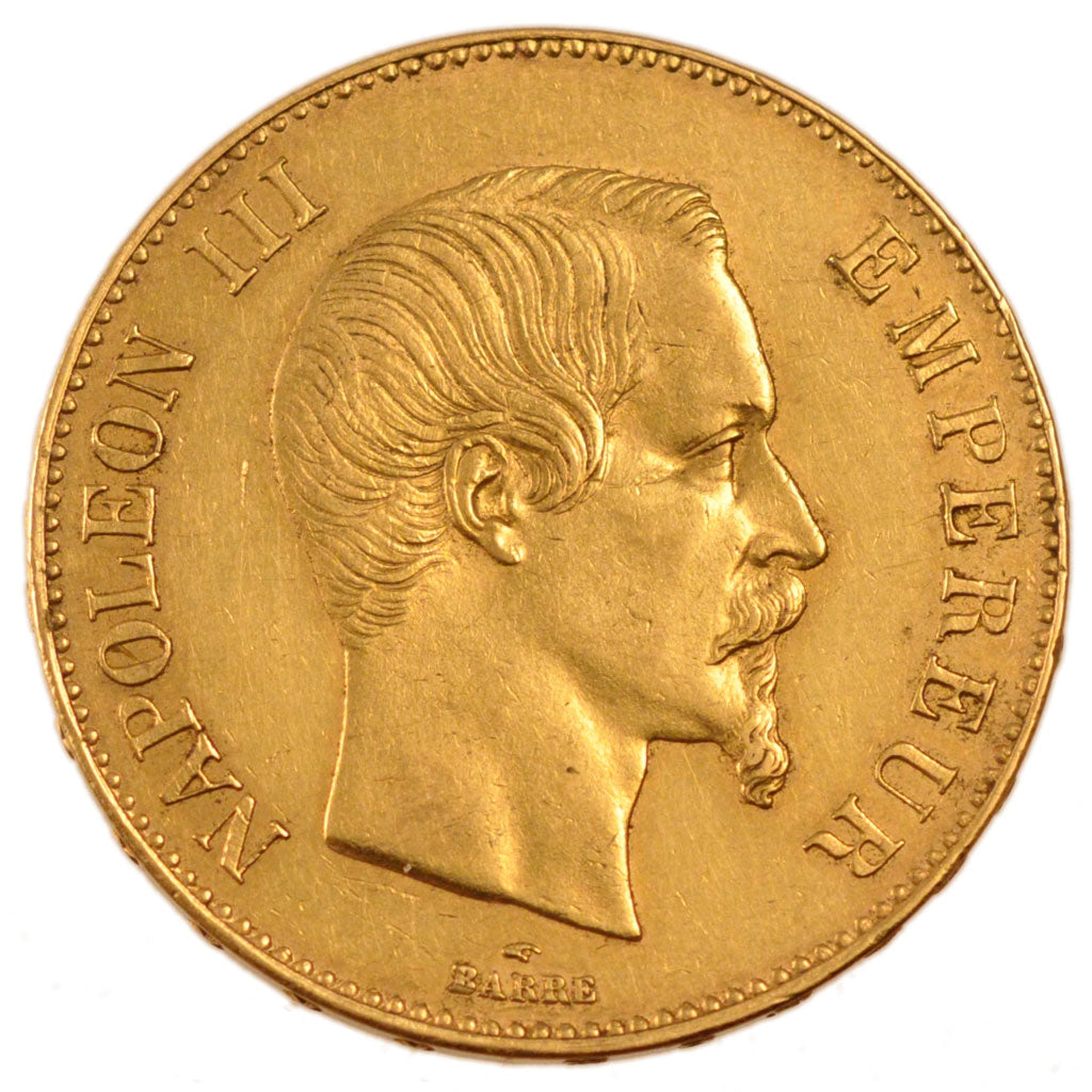 FRANCE, Napoléon III, 100 Francs, 1858, Paris, AU(55-58), Gold, Gadoury #1135, 3