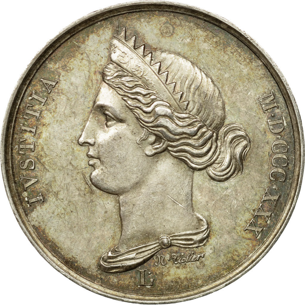 France, Jeton, Droit et Justice, Le Droit, 1830, Tiolier, SUP+, Argent