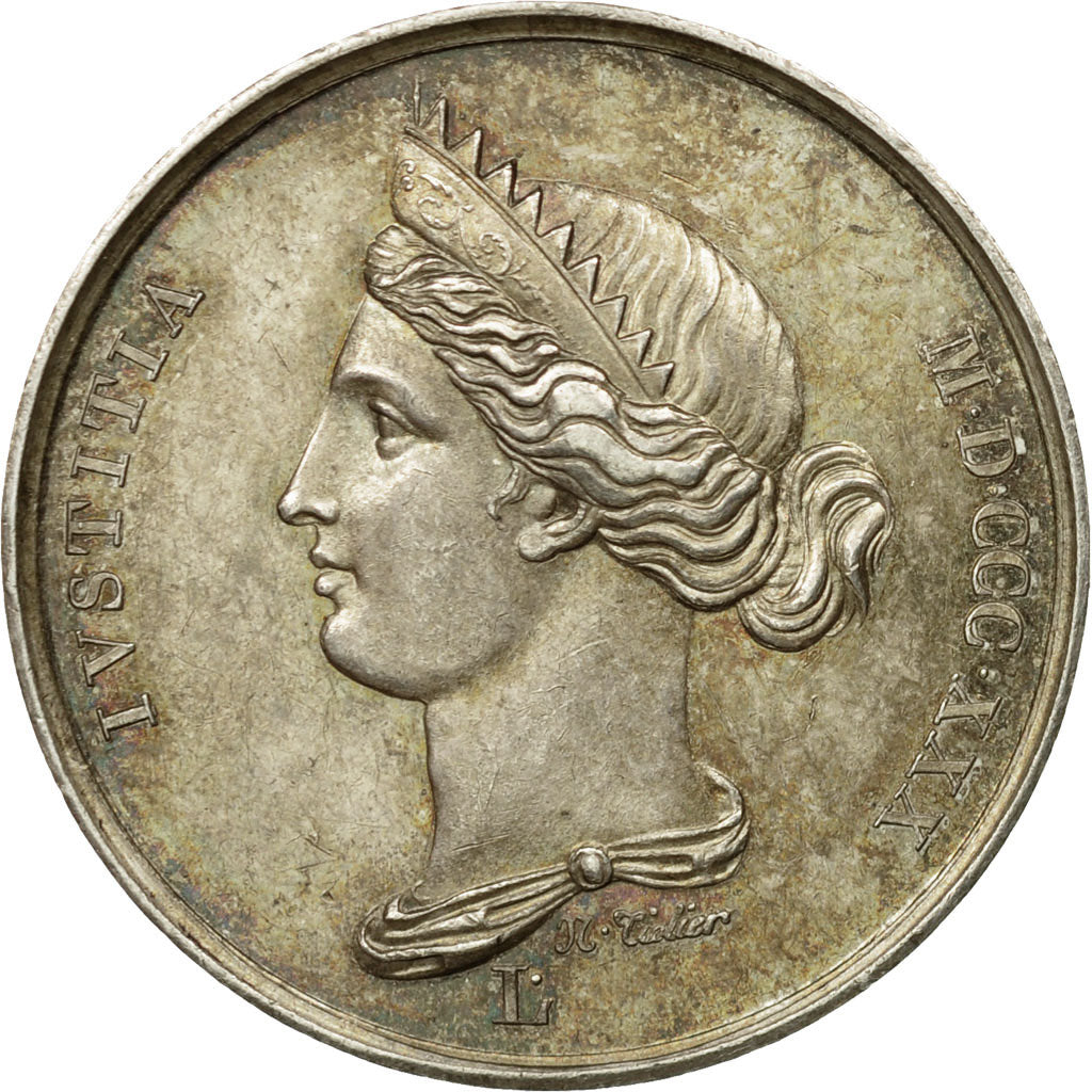 France, Token, Droit et Justice, Le Droit, 1830, Tiolier, AU(55-58), Silver