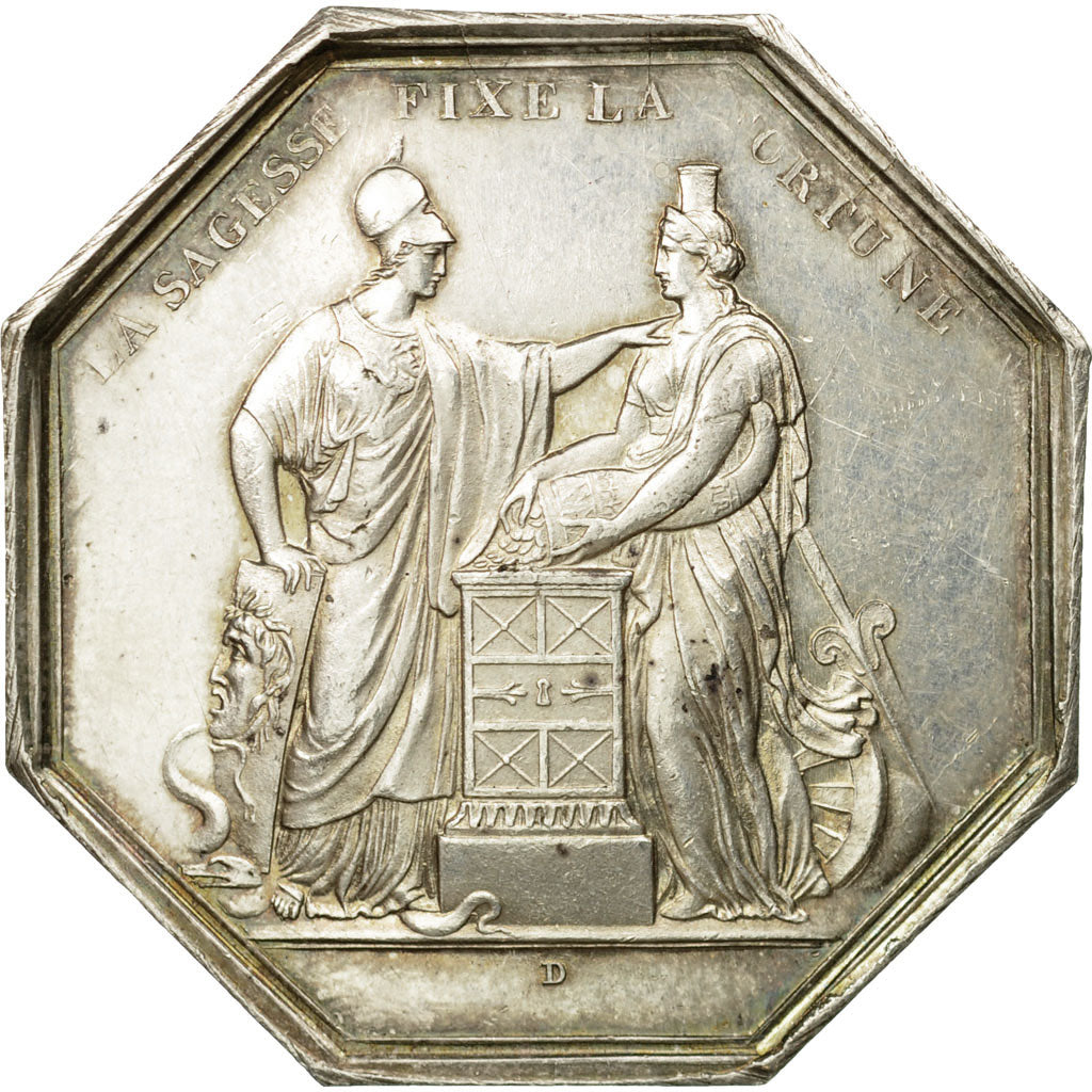 France, Token, Banque de France, An VIII, Dumarest, AU(55-58), Silver