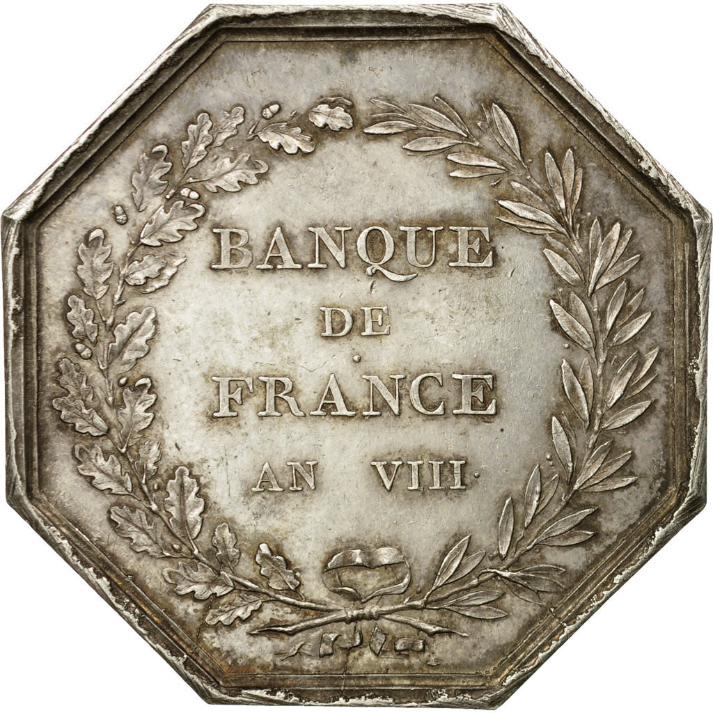 France, Token, Banque de France, An VIII, Dumarest, AU(55-58), Silver