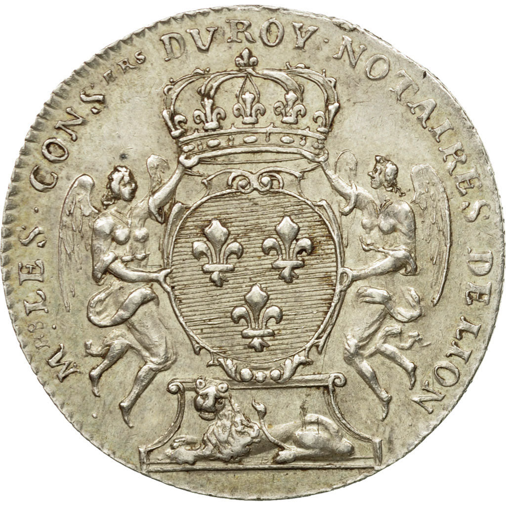 France, Jeton, Conseillers Royaux, Notaires de Lyon, 1715, SUP, Argent